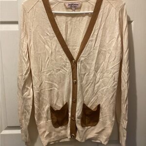 Juicy Couture Cream and Tan Cardigan